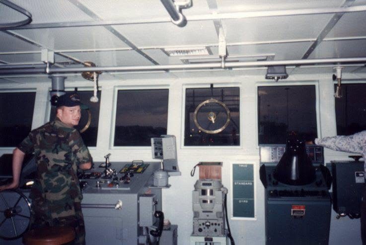 Anthony serving aboard an Army watercraft