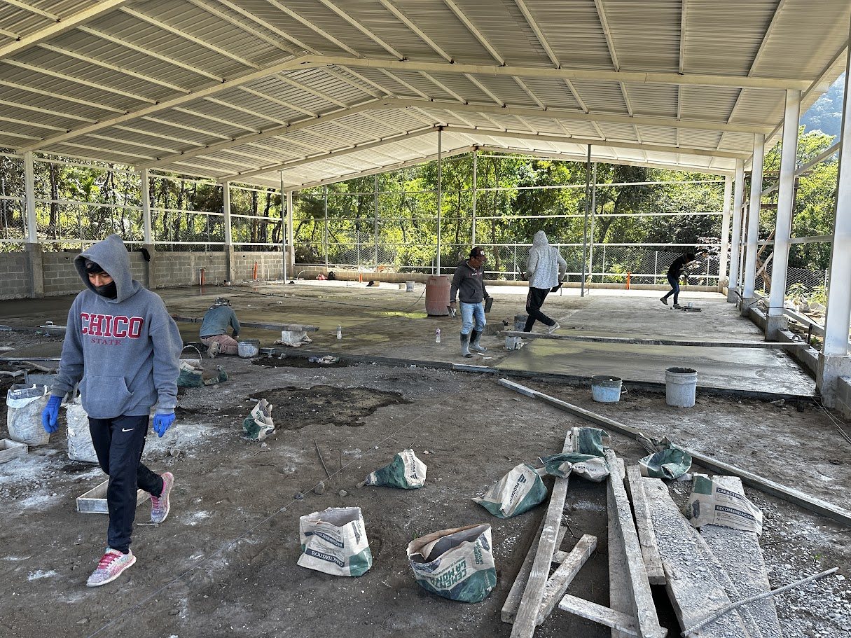 Concrete flooring being installed at Hangar C1